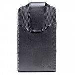 Wholesale Vertical Armor Double Loop Belt Clip Pouch Large 32 Fits Galaxy S22 Ultra and more (Black)